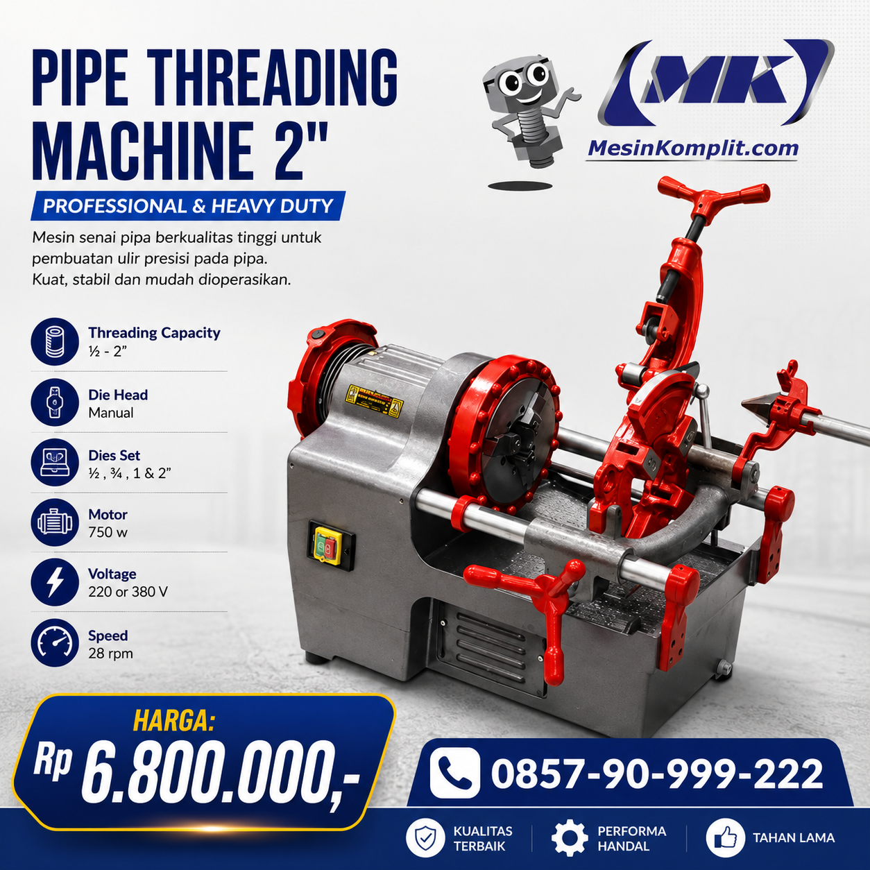Mesin Drat Pipa Besi...